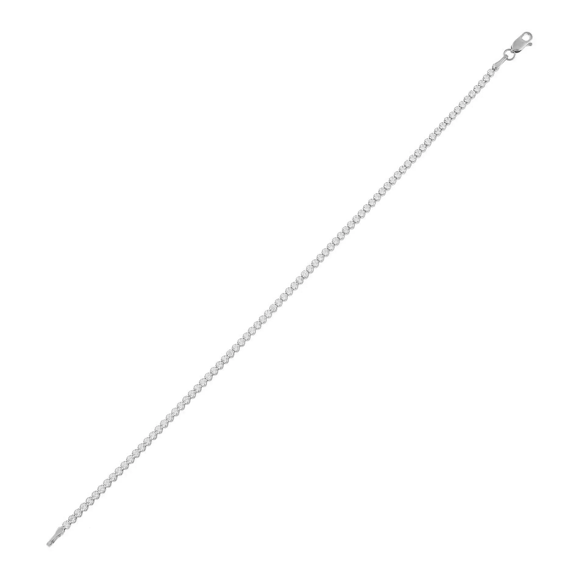 CZ Bezel Tennis Bracelet 14K