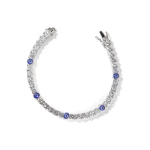 CZ Diamond Evil Eye Tennis Anklet