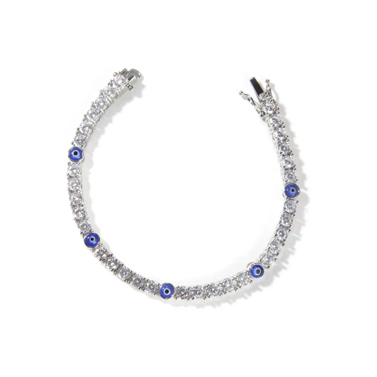 CZ Diamond Evil Eye Tennis Anklet