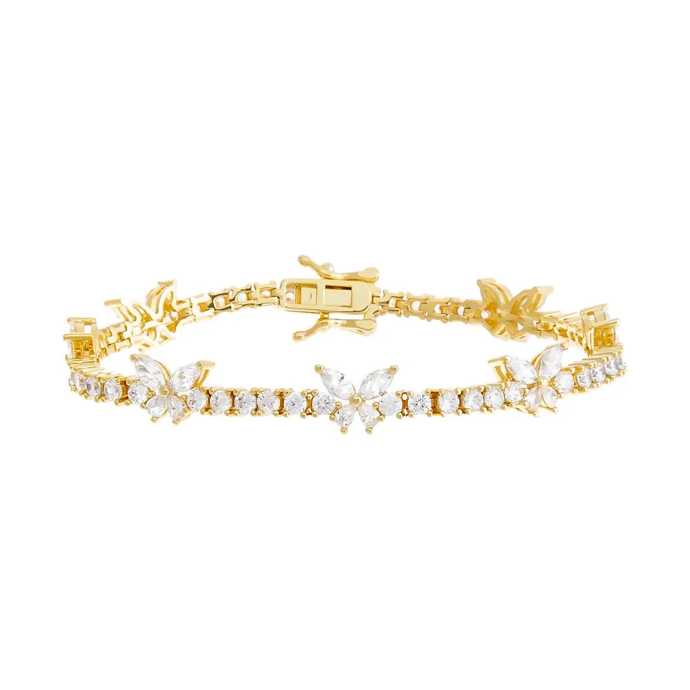 CZ Multi Butterfly Tennis Bracelet