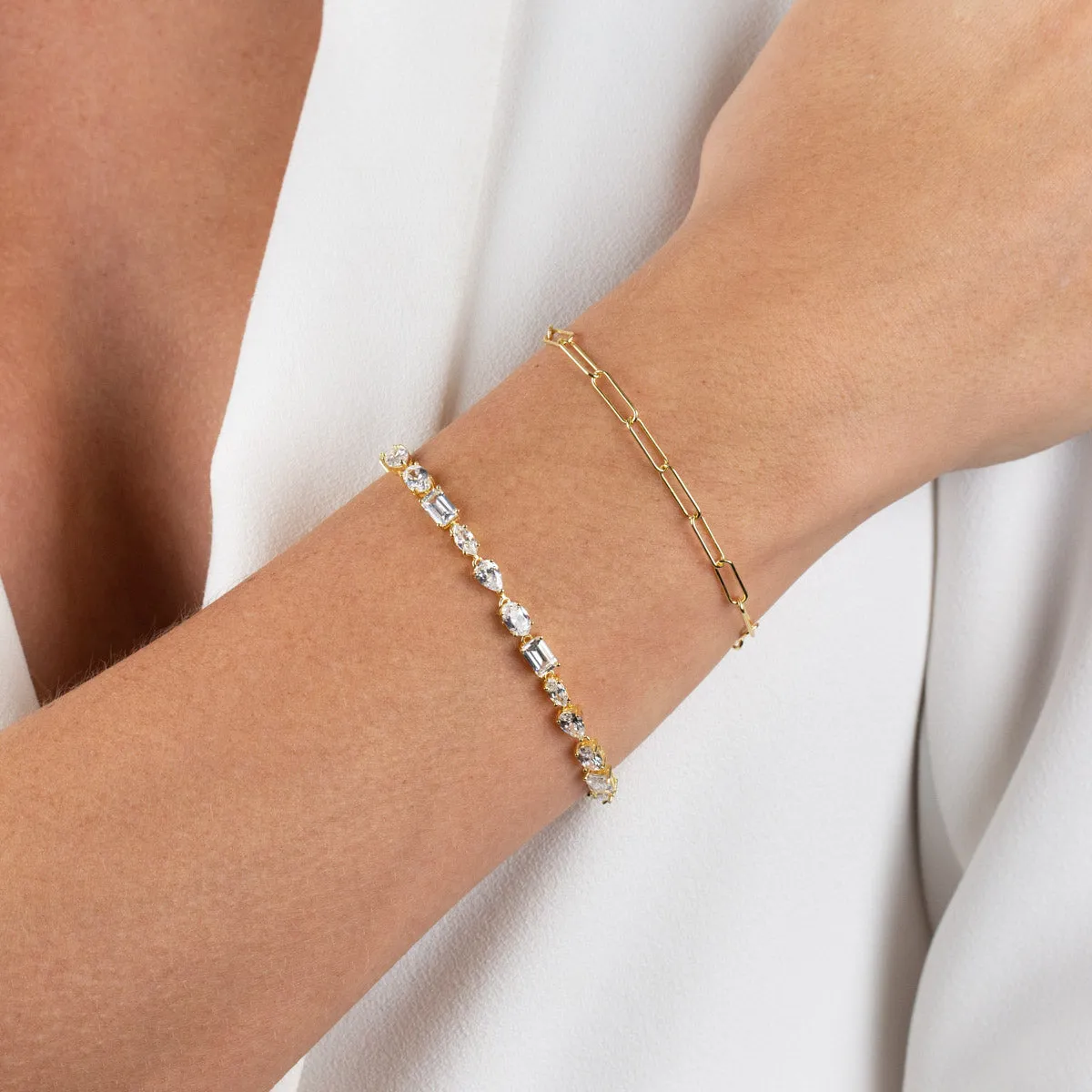 CZ Multi Shape Stone Bracelet