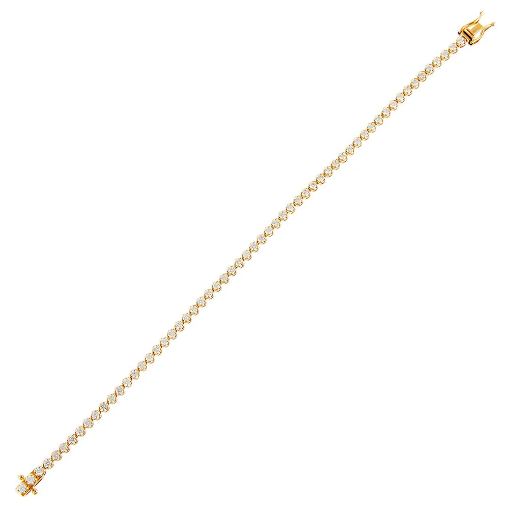 Diamond Bezel Tennis Bracelet 14K