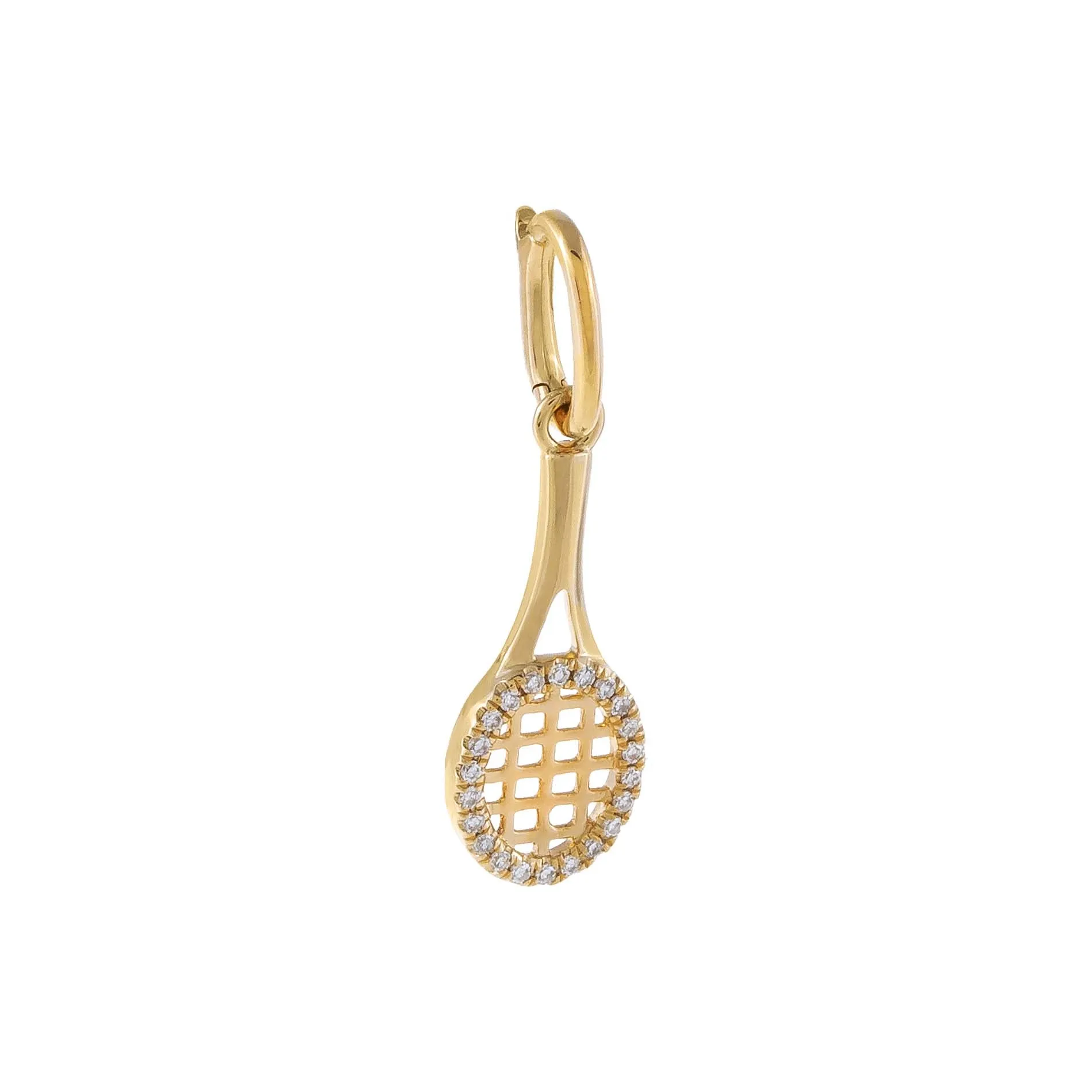Diamond Tennis Racket Charm 14K