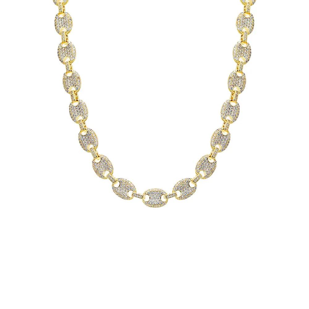 Fancy Pave Mariner Link Necklace