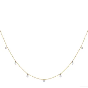 Floating Dangling Diamond Necklace 14K