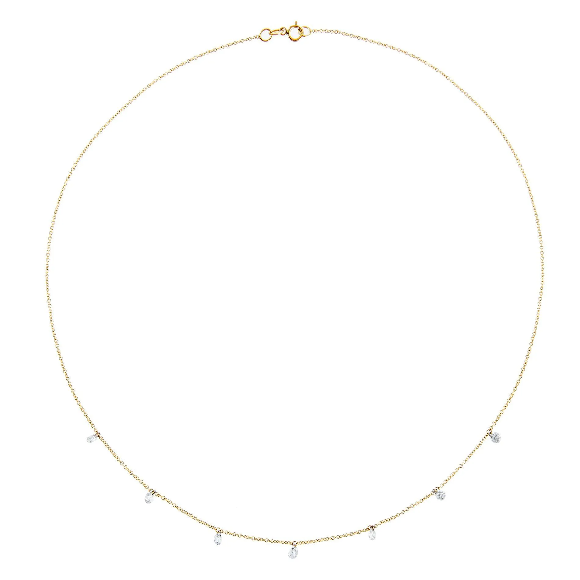 Floating Dangling Diamond Necklace 14K