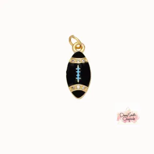 Football Charm ~ Black(Gold-Filled)