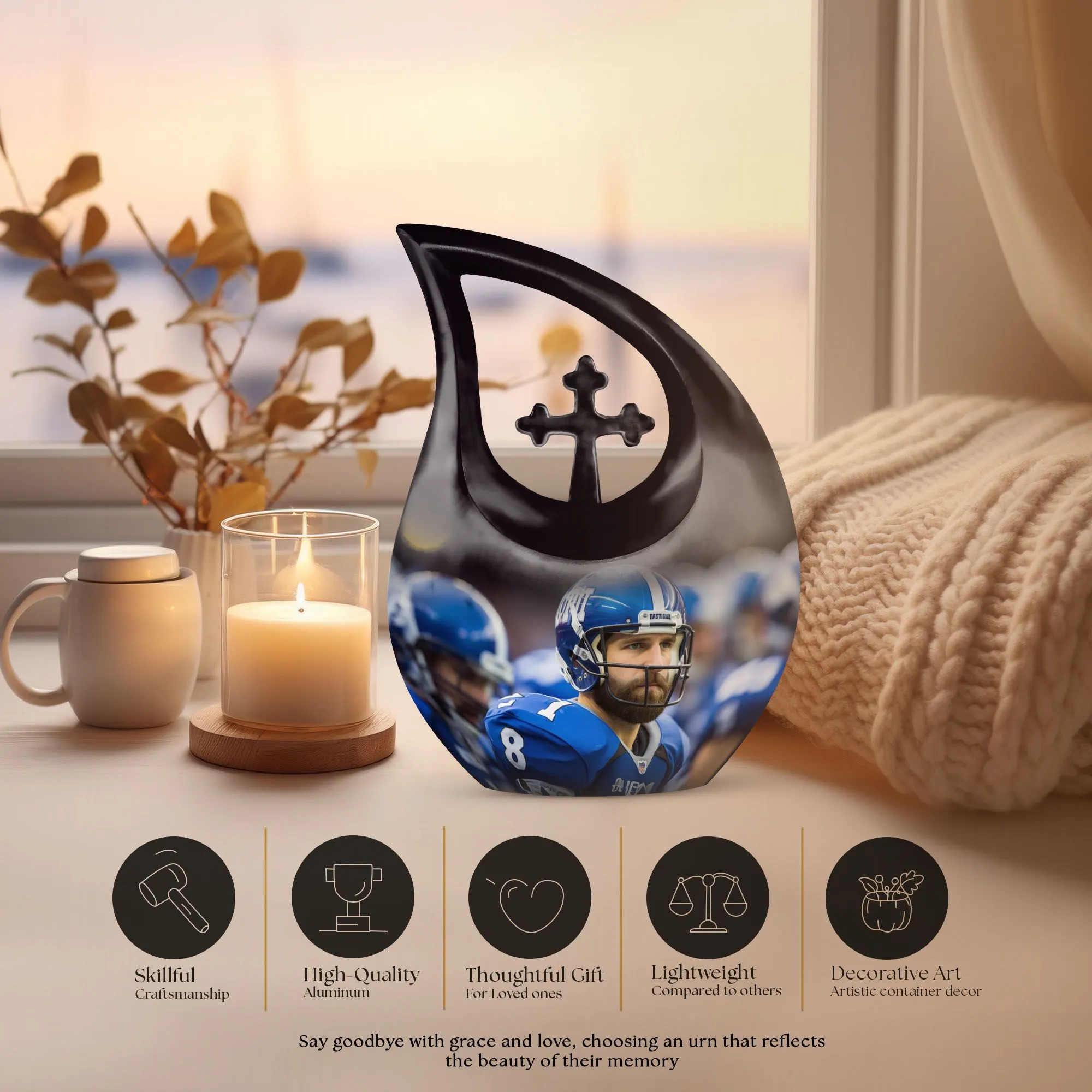 Football Memories Precious Human Cremation Urn for Cherished