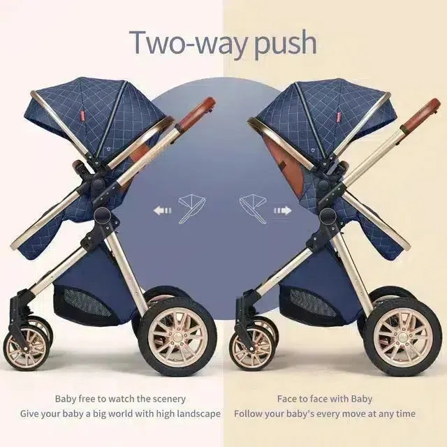 Grey Premium 3-in-1 Baby Stroller (Car Seat & Base Included)