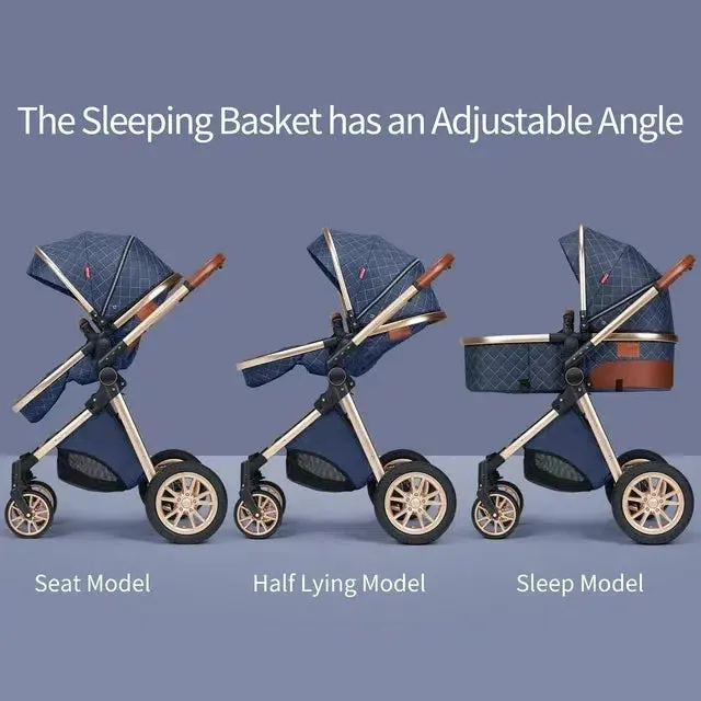 Grey Premium 3-in-1 Baby Stroller (Car Seat & Base Included)