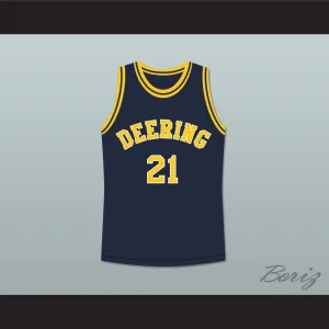 Hang Time Vince D'Amata 21 Deering Tornados High School Basketball Jersey