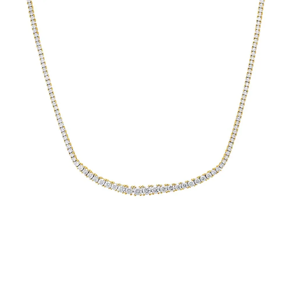Lab Grown Diamond Graduated Tennis Necklace 14K