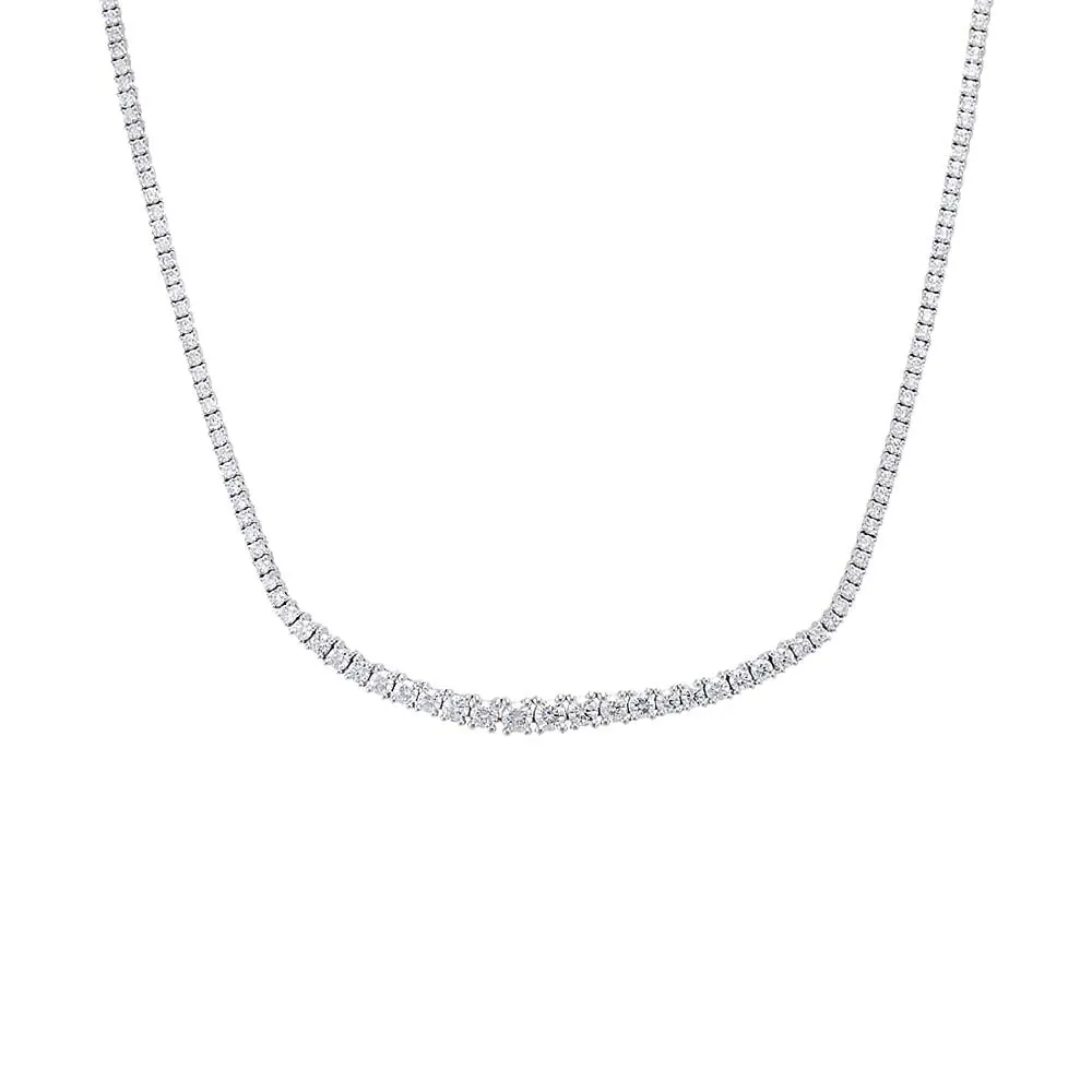 Lab Grown Diamond Graduated Tennis Necklace 14K