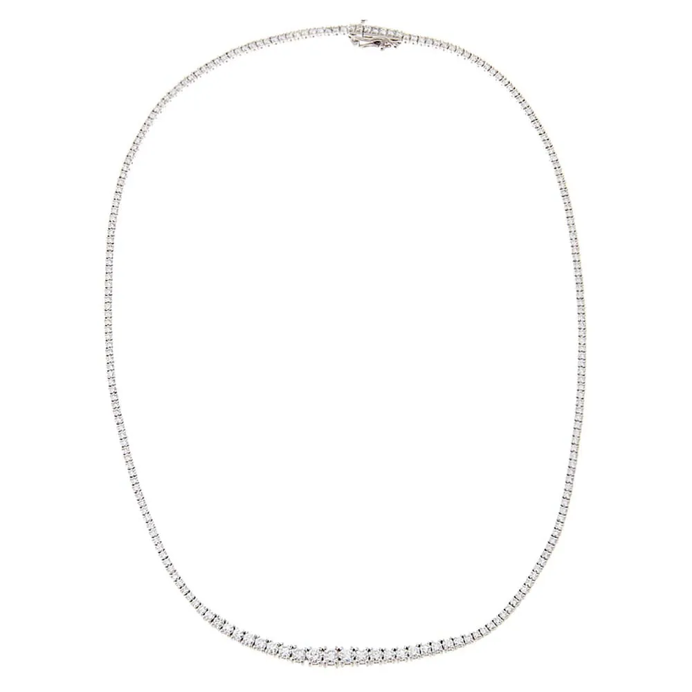 Lab Grown Diamond Graduated Tennis Necklace 14K