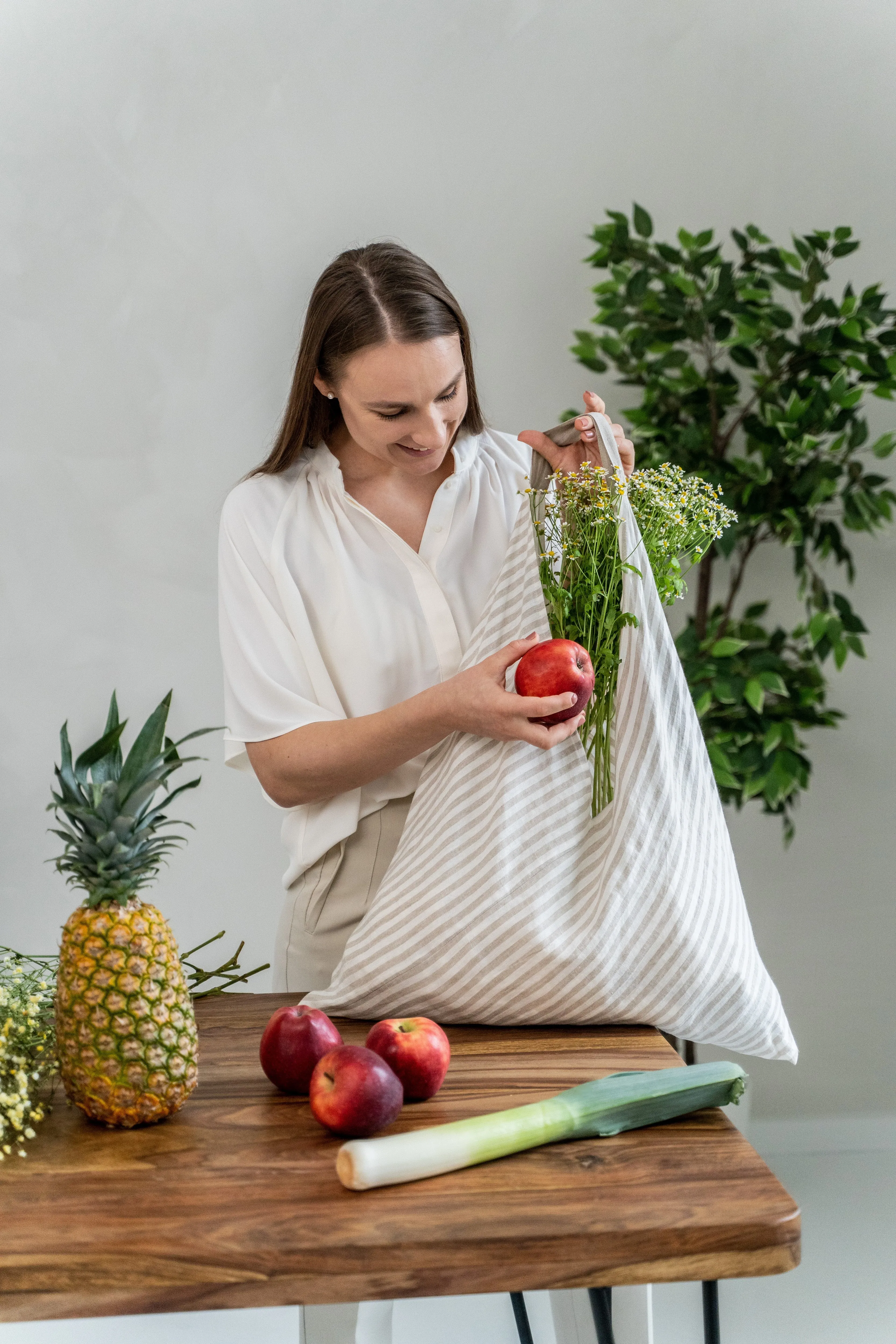 Large Linen tote bag in Various Colors