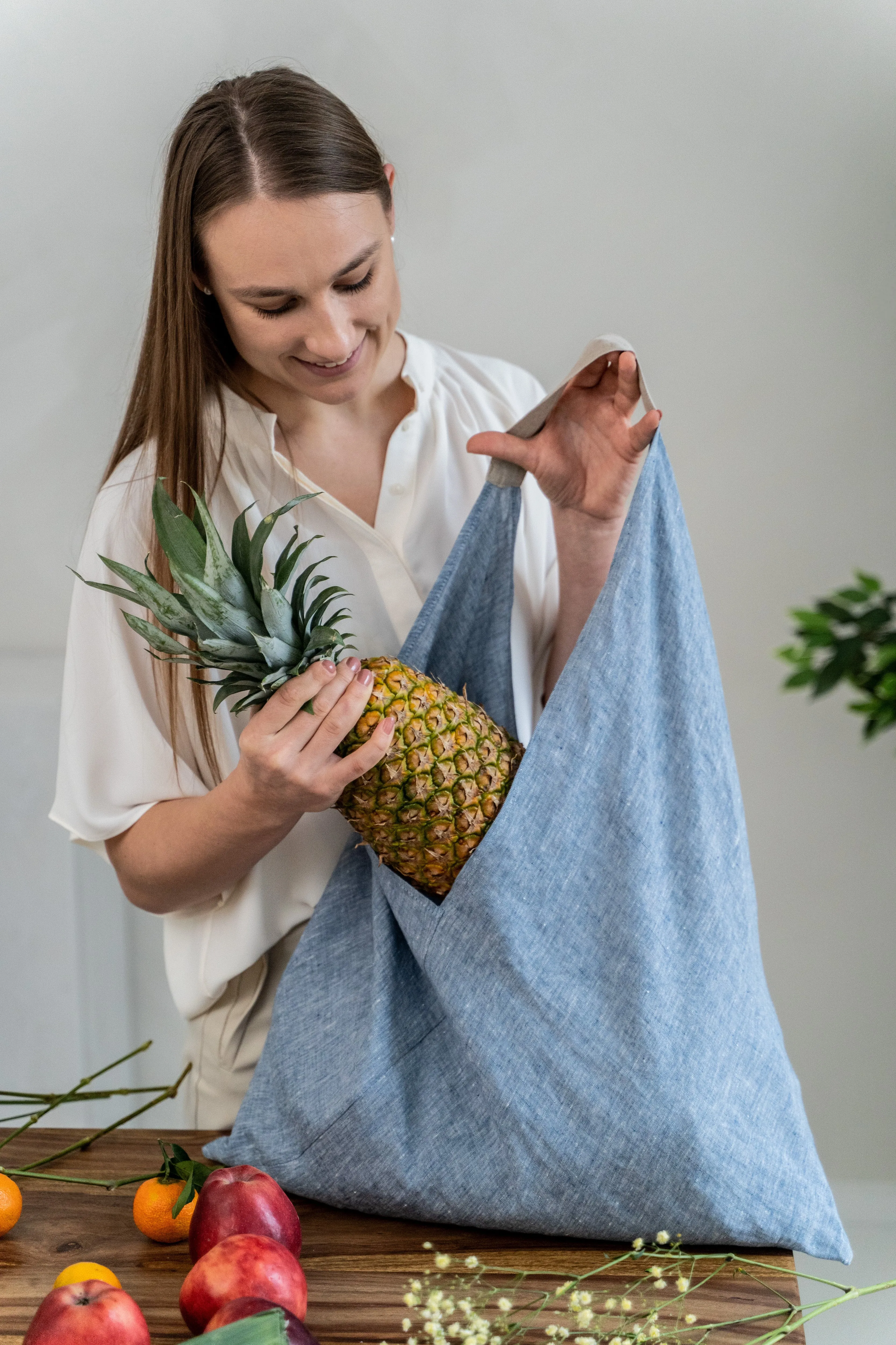 Large Linen tote bag in Various Colors