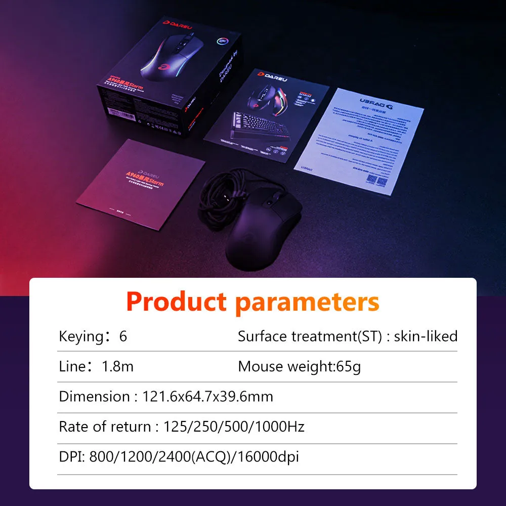 Lightweight Gaming Mouse with Soft Wire