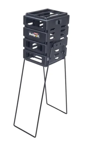 Mini Ballport Tennis Ball Pick up Hopper - Holds 36 Balls - Black