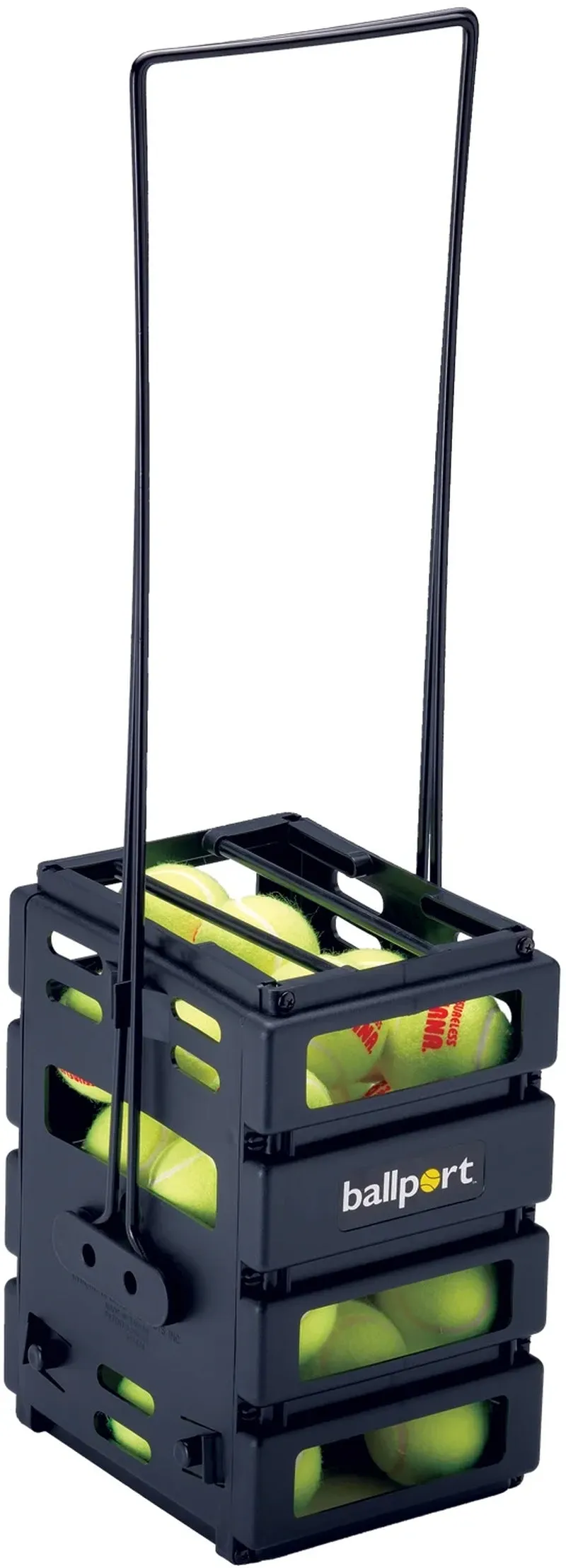 Mini Ballport Tennis Ball Pick up Hopper - Holds 36 Balls - Black