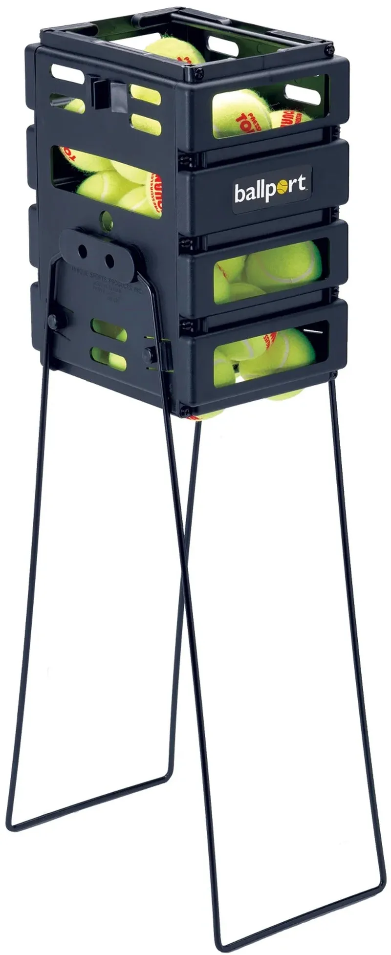 Mini Ballport Tennis Ball Pick up Hopper - Holds 36 Balls - Black
