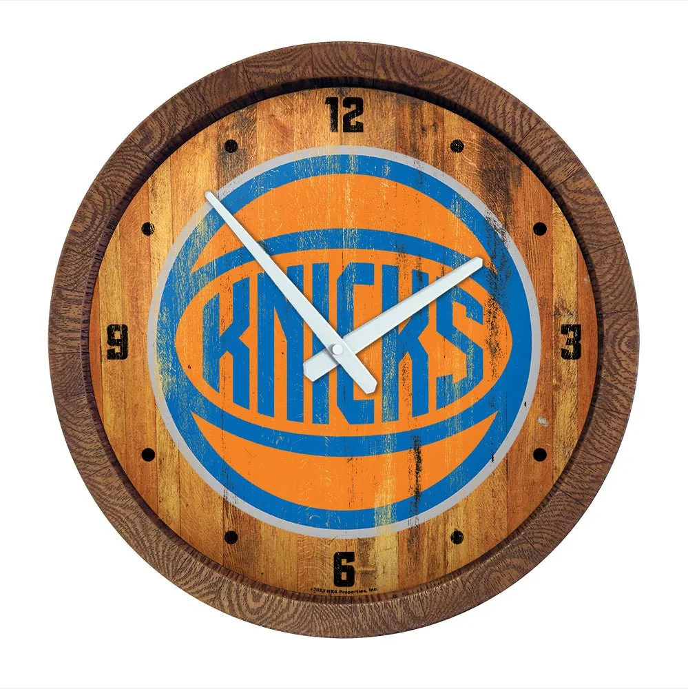 New York Knicks: Logo - "Faux" Barrel Top Clock