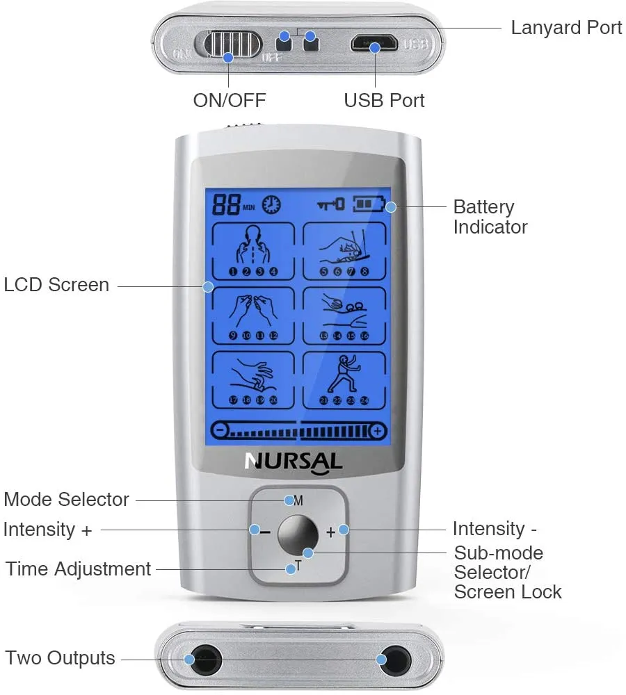 NURSAL AS1080 24 Modes TENS Unit Muscle Stimulator