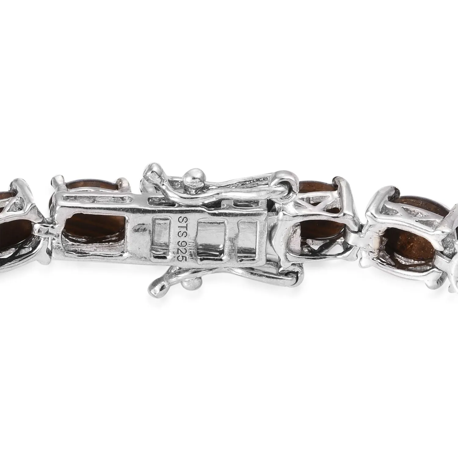 Platinum/Sterling Silver Premium Colors Boulder Opal Line Bracelet (7.50 in)
