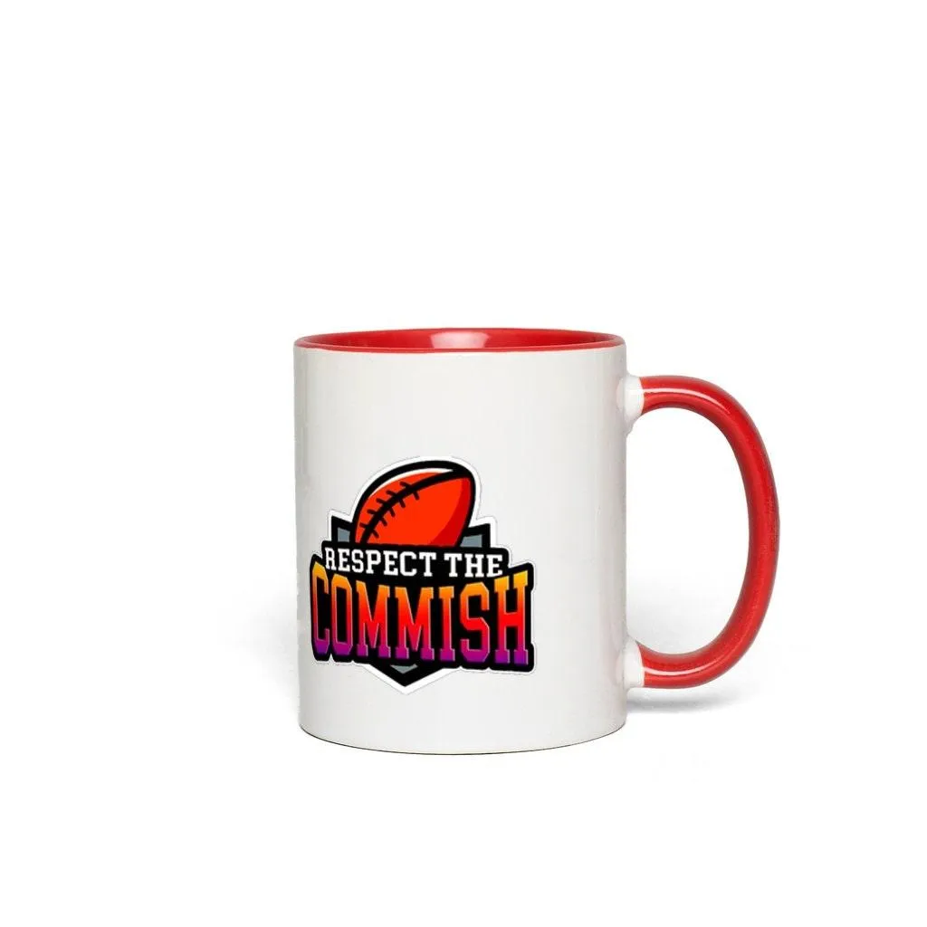 Respect The Commish Accent Mugs,American Football Mug - Football Fan Gift - Football Mug - Football Season Gift - Game On