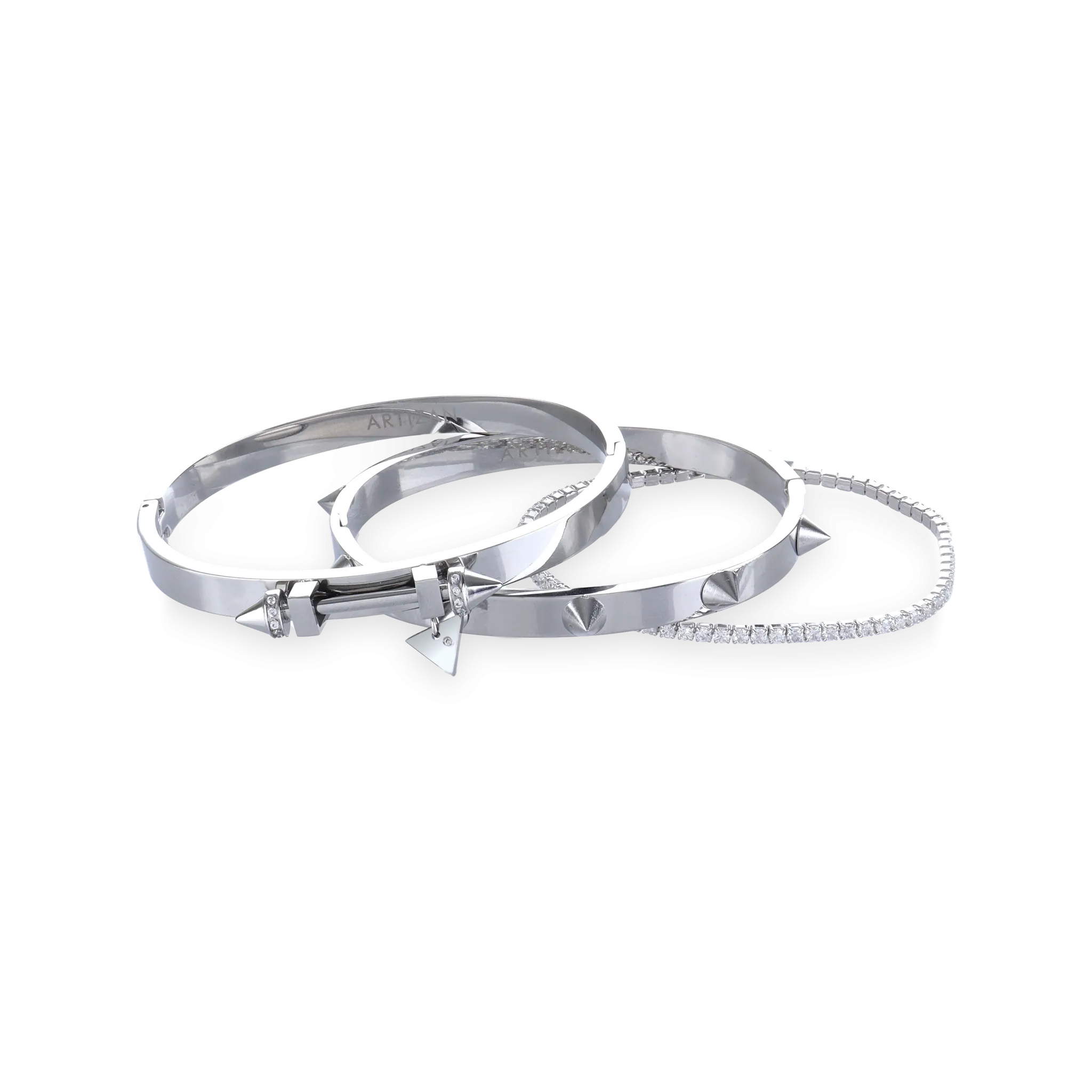 SILVER ARROW BRACELET STACK