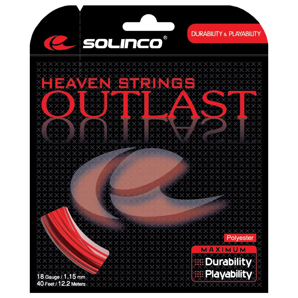 Solinco Outlast 16/1.30 Tennis String (Red)