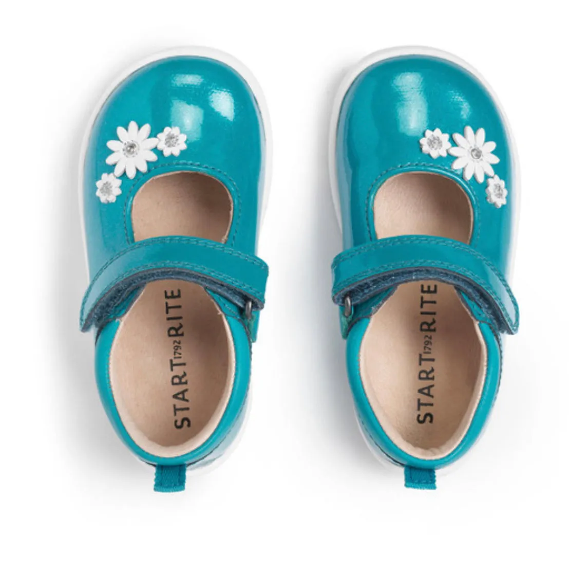 Start Rite Fairy Tale Teal Glitter Patent Rip Tape First Walkers Shoe