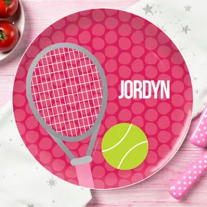 Tennis Fan Girl Personalized Kids Plates