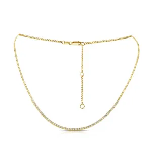 Thin Cuban Tennis Necklace