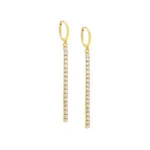 Thin Tennis Drop Huggie Earring