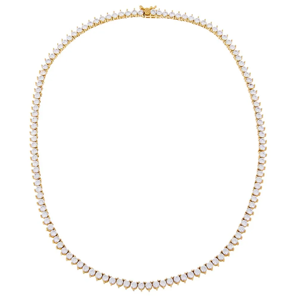 Three Prong Tennis Necklace