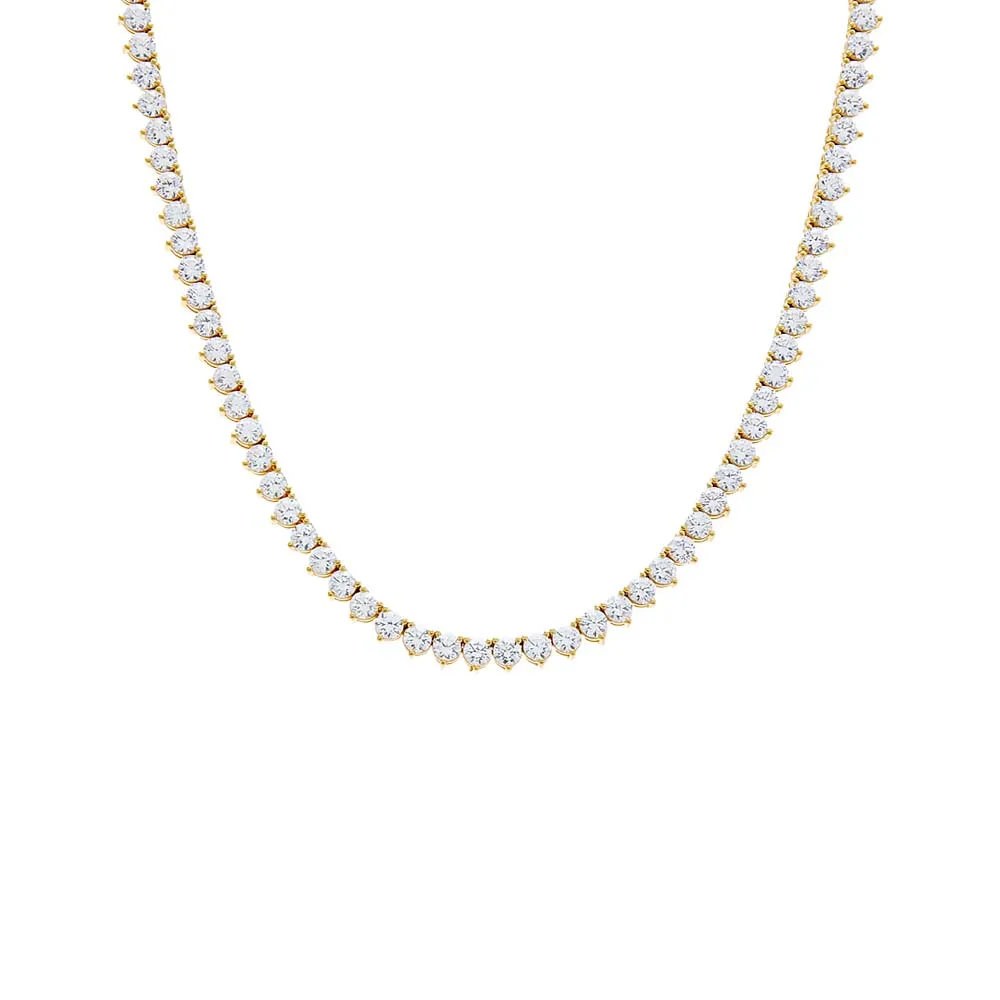 Three Prong Tennis Necklace