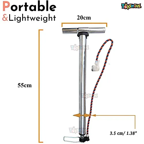 Toyshine High Pressure Portable Multipurpose Bicycle Steel Air Pump, Mix Color (SSTP)