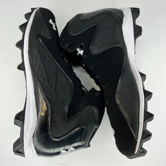 Under Armour Mens  1247242-001 Black Synthetic Lace Up Size 12 Football Cleats