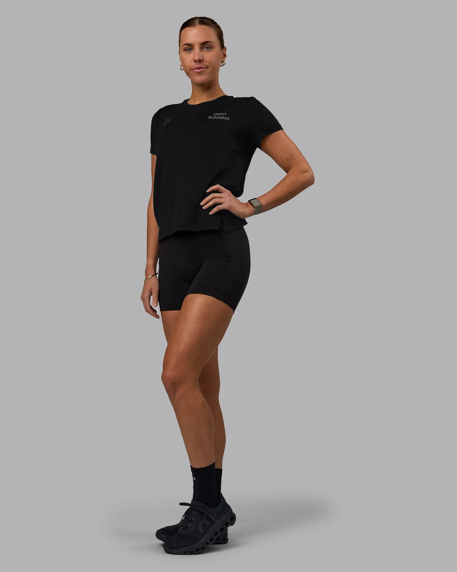 Unfit Pace Running Tee - Black-Reflective