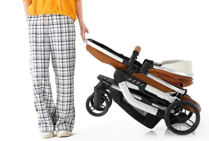 White Upgraded Luxury 3-in-1 Baby Stroller & Car Seat